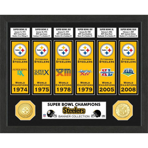 CUADRO SUPER BOWL BANNER STEELERS THE HIGHLAND MINT