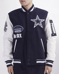 Chamarra Universitaria Lana Varsity Old Pro Standard Cowboys HOMBRE