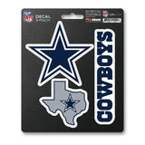 Calcomanía Logo Pack 3 NFL Dallas Cowboys