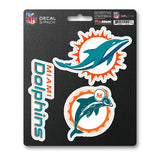 Calcomanía Logo Pack 3 NFL Miami Dolphins