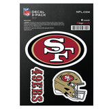Calcomanía Logo Pack 3 NFL San Francisco 49ers