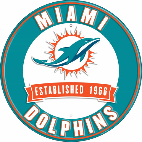 LETRERO METAL ESTABLISHED DATE DOLPHINS FAN CREATIONS