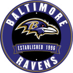 LETRERO METAL ESTABLISHED DATE RAVENS FAN CREATIONS