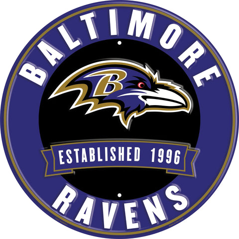 LETRERO METAL ESTABLISHED DATE RAVENS FAN CREATIONS