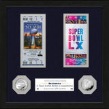 Cuadro Super Bowl Tickets 2x Seattle Seahawks Plata
