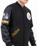 Chamarra Pro Standard Varsity Lana y Piel NFL Steelers HOMBRE