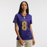 Jersey Game Ravens Lamar Jackson Alt Purple Mujer