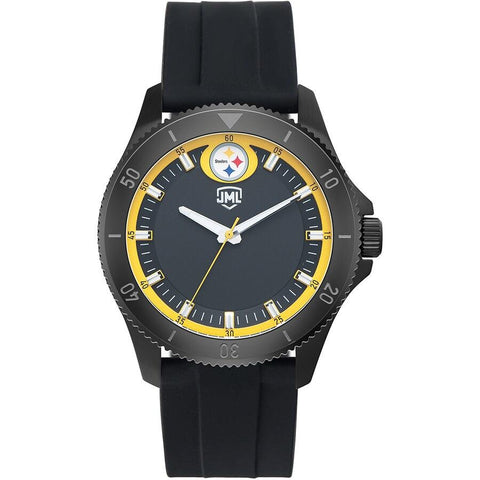 RELOJ NFL JMF BLACK SILICONE STEELERS