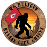 Letrero Madera We Believe Bigfoot Distressed Chiefs