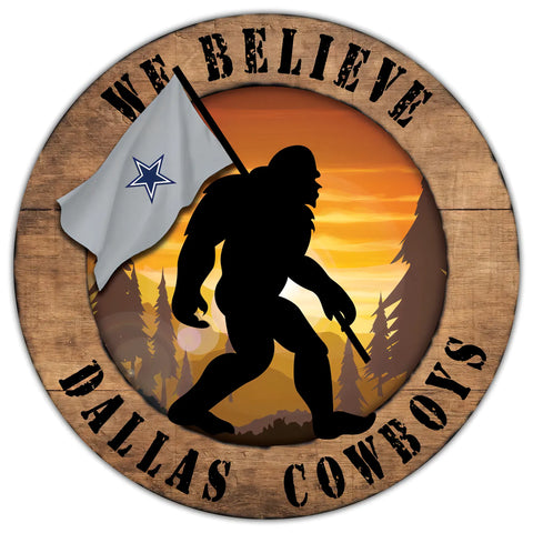 Letrero Madera We Believe Bigfoot Distressed Cowboys