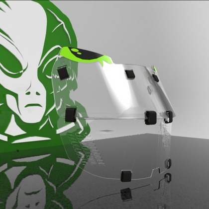 MICA COMPLETA FLEXIBLE PARA CASCO DE AMERICANO ALIEN GUARD TRANSPARENTE