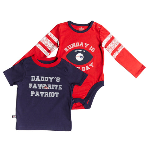 PAÑALERO CON PLAYERA NFL 20 PATRIOTS BEBE