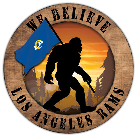 Letrero Madera We Believe Bigfoot Distressed Rams