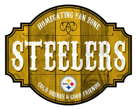 LETRERO MADERA TAVERN 24" SIGN STEELERS