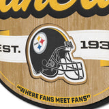 LETRERO MADERA FAN CAVE 3D SIGN STEELERS