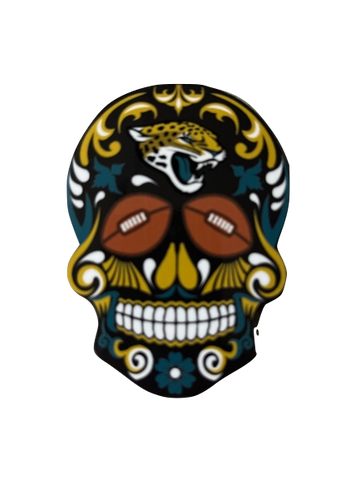 IMAN AMINCO SUGAR SKULL MAGNET 3" JAGUARS